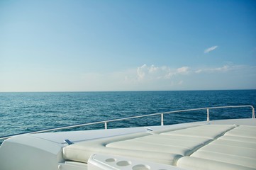 Obraz na płótnie Canvas Luxury Yacht Sailing the Ocean in Newport, Rhode Island. 