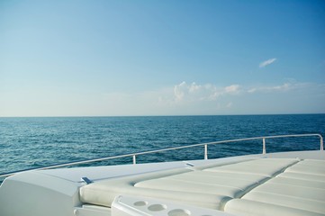 Luxury Yacht Sailing the Ocean in Newport, Rhode Island. 