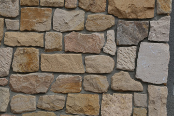 Wall of natural stones
