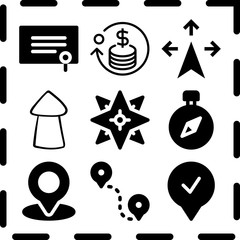 Simple 9 icon set of arrow related [iconsRandom:4] vector icons. Collection Illustration