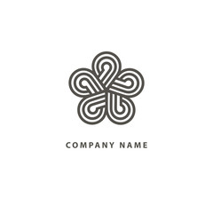 Vector abstract curve logo design. Modern minimalistic pattern frame. Premium design vector element.