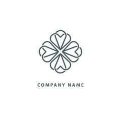 Vector floral luxury curve logo design. Round ornate frame. Vintage premium design vector element.