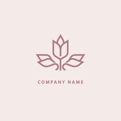 Vector floral luxury curve logo design. Rose Ornate frame. Vintage premium design vector element.