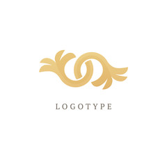Fototapeta premium Vector floral luxury curve logo design. Red tulip ornate frame. Vintage premium design vector element.
