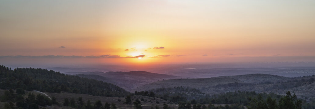 Sunset over the Israeli Coastal Plane