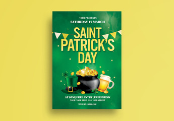 Saint Patrick's Day Flyer Layout with Festive Graphics