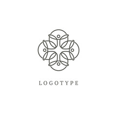 Vector celtic luxury curve logo design. Polygon ornate frame. Vintage premium design vector element.