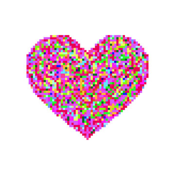 pixel colorful heart