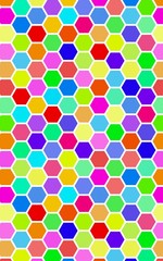 Honeycomb many color, multicolored. Isometric geometry. 3D illustration