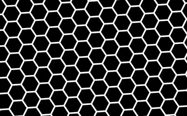 White honeycomb on a black background. Isometric geometry. 3D illustration