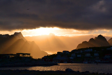 North Norway, Lofoten, Reine, fjord, fiord,