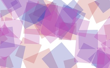 Multicolored translucent squares on white background. Red tones. 3D illustration