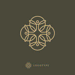 Vector celtic luxury curve logo design. Polygon ornate frame. Vintage premium design vector element.