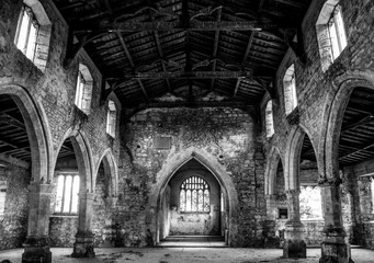 Fototapeta na wymiar Inside an abandoned church