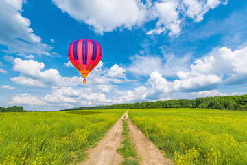 Red hot air balloon.