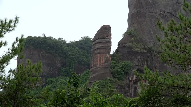 Yang Yuan Stone in the Mount Danxia geopark. Guangdong, China