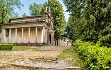 Fototapeta na wymiar The Park of Sacred Mount of Orta with Chapels, Orta San Giulio, Novara, Piedmont, Italy