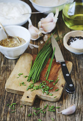 Ingredients for Making Sour cream Dijon Dressings