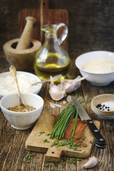 Ingredients for Making Sour cream Dijon Dressings