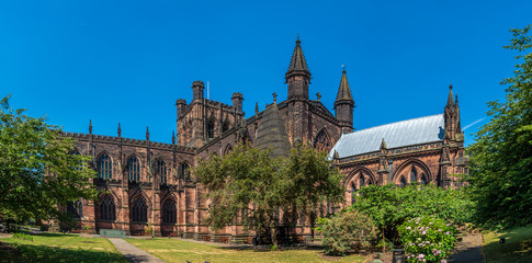 Fototapeta na wymiar Chester Cathedral in summer