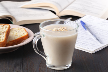 oatmeal porridge with milk - healthy breakfast