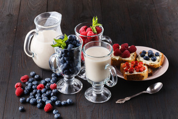Closeup of oat milk, the concept of a vegetarian diet