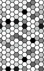 Black honeycomb with a gradient color. Isometric geometry. 3D illustration