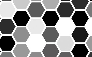 White honeycomb with a gradient color. Isometric geometry. 3D illustration