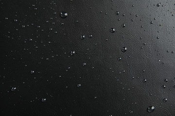 Many clean water drops on black background