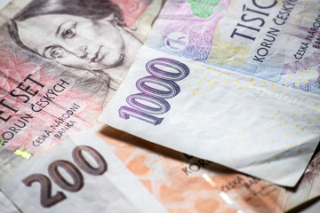 Czech crown money background, czk