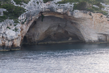 Fototapeta premium Sunset view of Blue Caves, Zakynthos, Greece