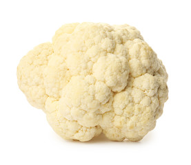 Cauliflower cabbage on white background. Healthy food