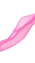 Abstract pink wave. Bright pink ribbon on white background. Pink scarf. Abstract smoke. Raster air background. Vertical image orientation. 3D illustration
