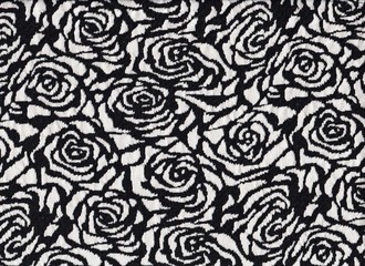Texture à roses stylisées noires et blanches.