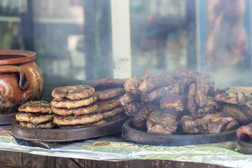 Barbeque festival with lots of meat