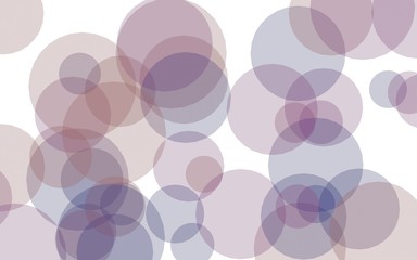 Multicolored translucent circles on a white background. Red tones. 3D illustration