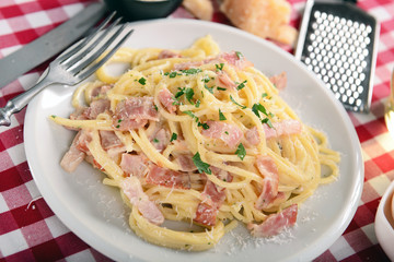 Delicious carbonara pasta