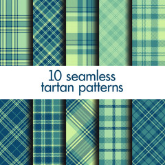 Set of seamless tartan patterns