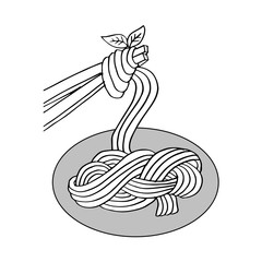Pasta Doodle hand drawing illustration.