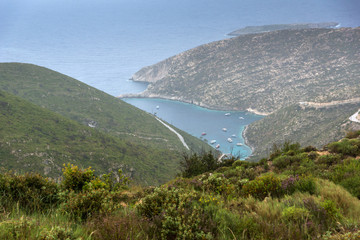 Amazing Panorama of Stenitis beach at Zakynthos island, Greece