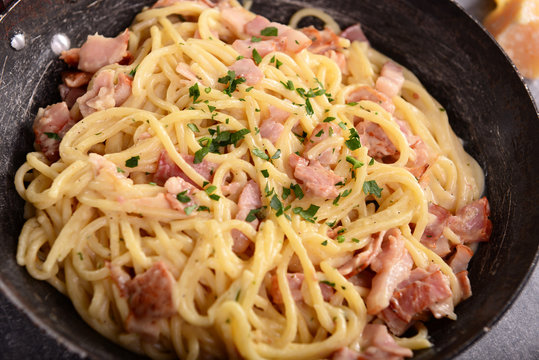 Delicious carbonara pasta