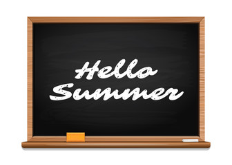 Obraz premium Hello summer. Summer lettering design. Vector illustration