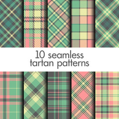 Set of seamless tartan pattern