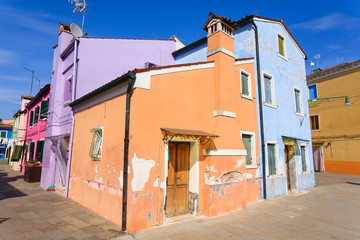Traditional Burano colored houses, Venice