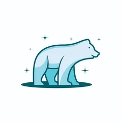 Foto op Canvas North Polar Bear Logo. The North Polar Bear Logo Smiles. Bear Design Logo Vector © adynue