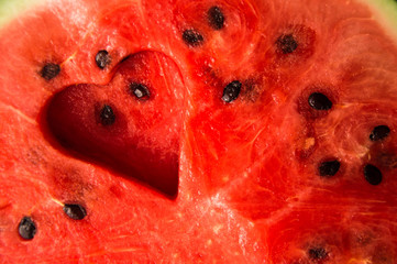 watermelon background with heart