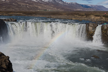 Fototapeta na wymiar the Godafoss waterfall in Iceland