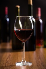Bottles and Glass of Red Wine
