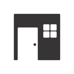 Door logo. Home icon. Open and lock vector eps 08.