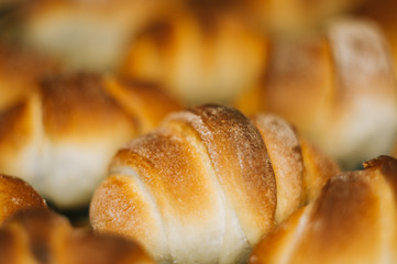 Homemade croissants with sweet filling